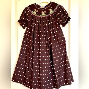 6Y Rosalina Smocked Puppy Dress